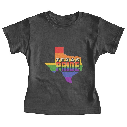Rainbow Design Texas Map for proud LGBT+ Texans Baby Tees
