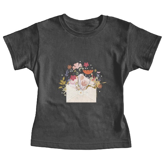 floral envelope with flowers and seal Baby Tees