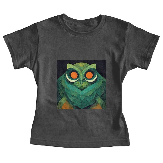 Mod Owl: Feathery Orange-Eyed Owl Baby Tees