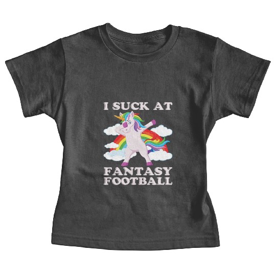 I suck at fantasy football dabbing unicorn funny Baby Tees