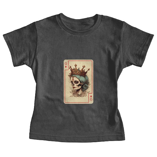 Diamond Queen Gothic Poker Card Game Creepy Baby Tees