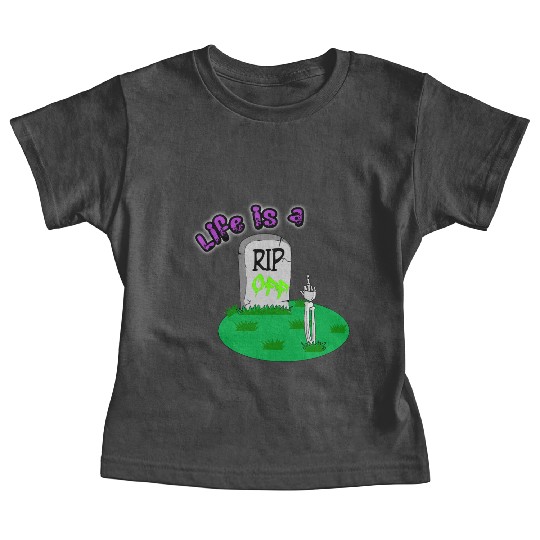 Rip Off Creepy Spooky Dark Joke Cartoon Mood Baby Tees