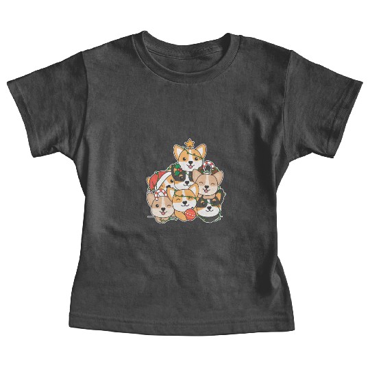 Corgi Christmas Tree Funny Animal Christmas Baby Tees