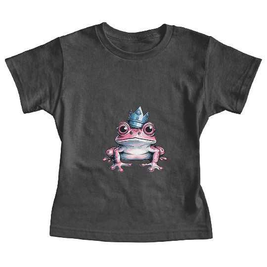 Cute pink frog with crown Baby Tees