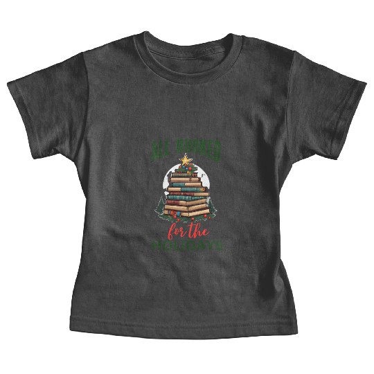 All Booked for the Holidays Christmas Tree Baby Tees