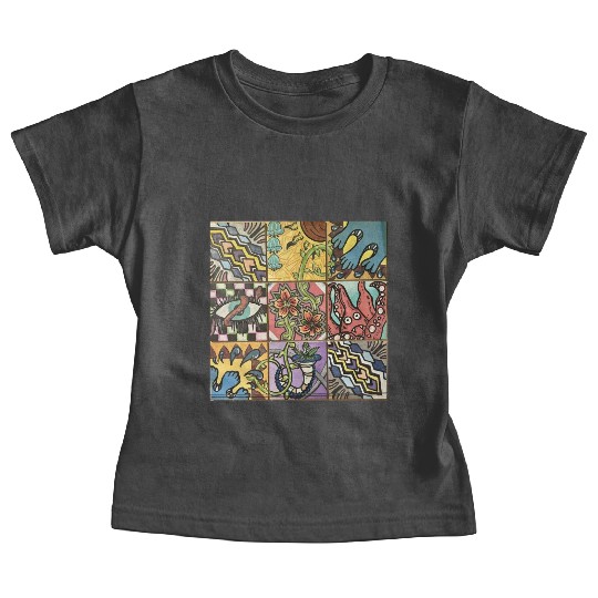 Hand painted wooden squares art by KateToxin Baby Tees