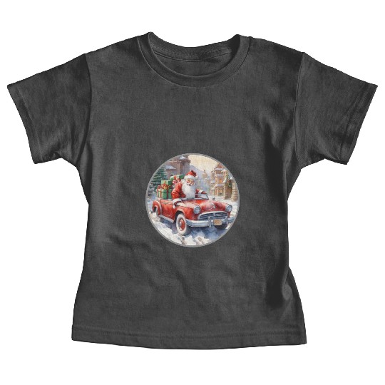 Santa Claus rides in a convertible car Baby Tees