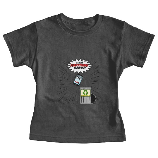 Phone Funny Cartoon Tech Design Baby Tees