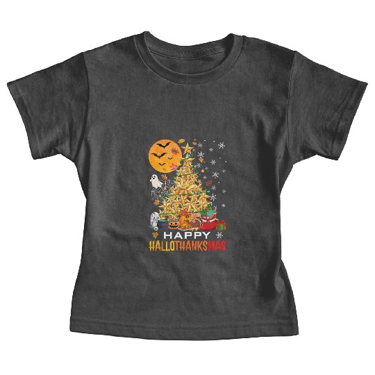 HAPPY HALLOTHANKSMAS CHRISTMAS THANKGIVING Baby Tees
