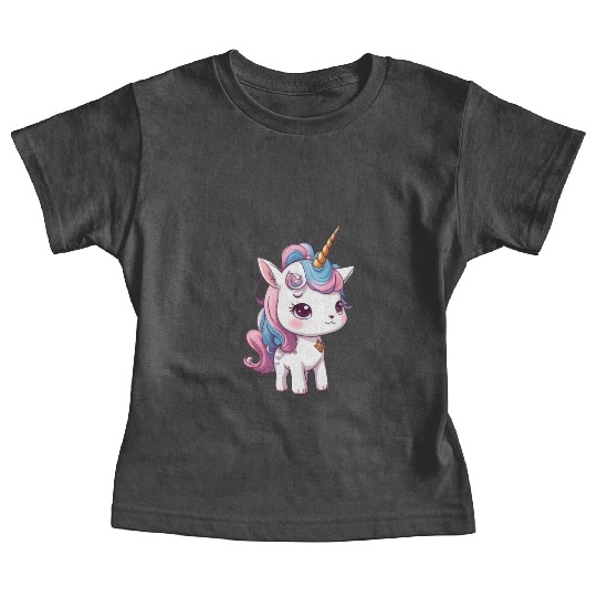 Rainbow unicorn 3 Baby Tees