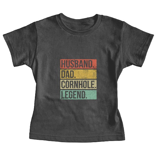 Cornhole Vintage Husband Dad Legend Baby Tees
