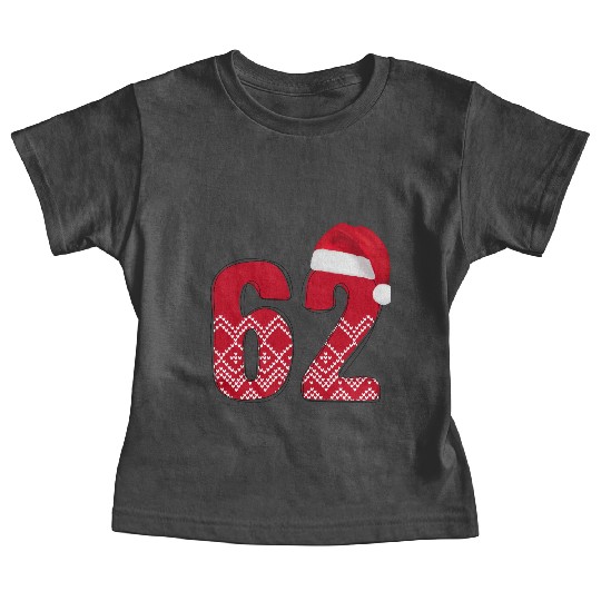62 Red and White Christmas Number Sixty Two Baby Tees