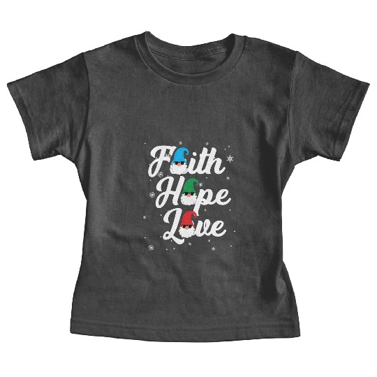 Religious Family Faith Hope Love Christmas Gnome Baby Tees