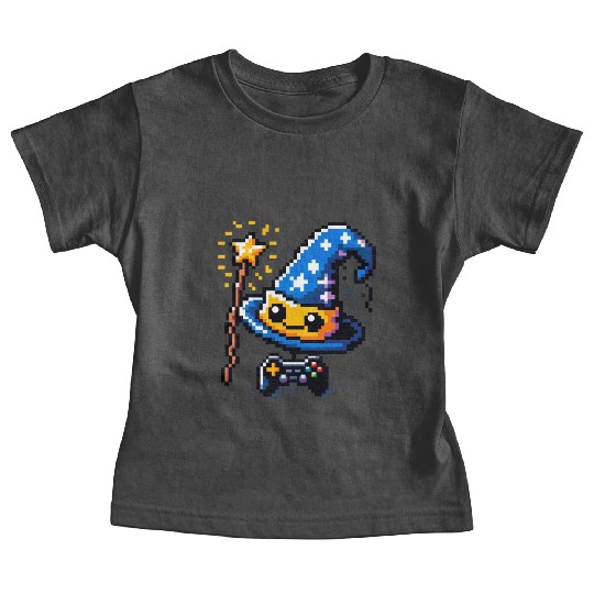 Gamer Wizard 8-Bit Hat with Controller Wand Baby Tees