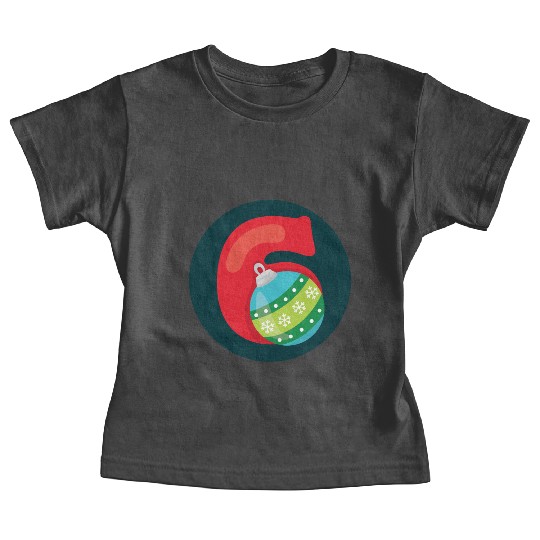 Number 6 Christmas Balls Age Six Baby Tees