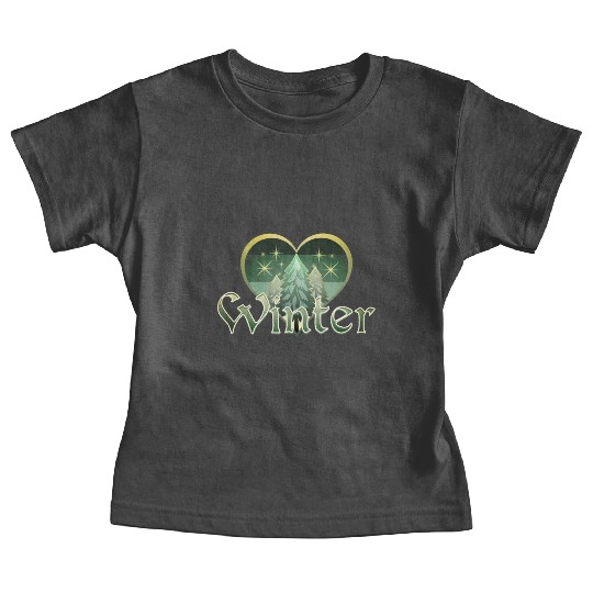 Winter Heart Evergreen Retro Sunset Baby Tees