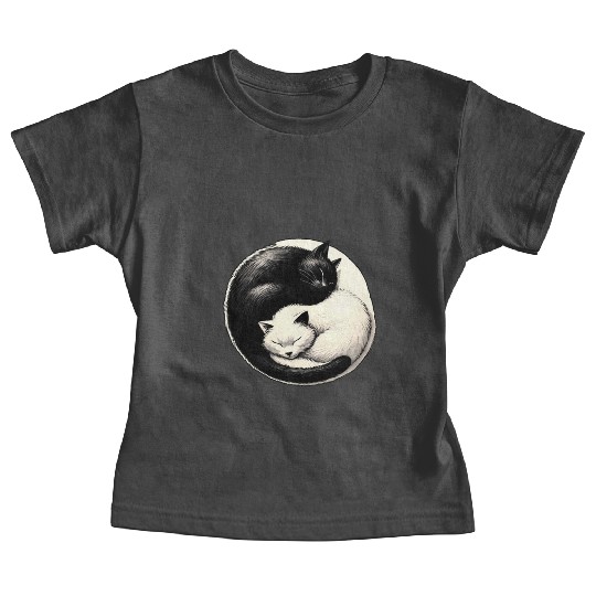 Yin and yang cats sleeping Baby Tees