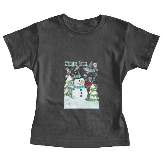 Funny Cranky Snowman Baby Tees