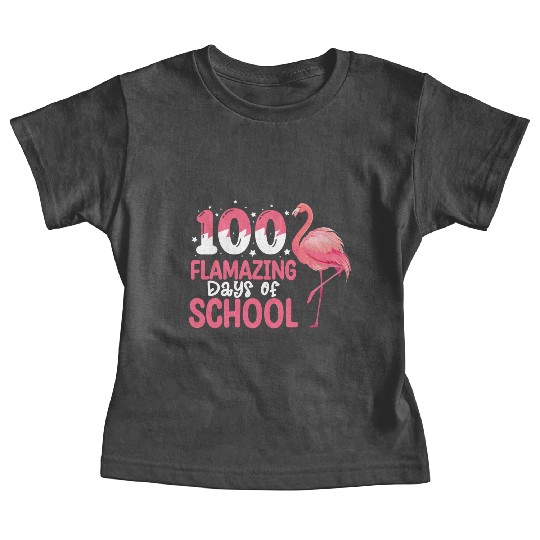 100 Flamazing Days of School Flamingo Teacher Baby Tees