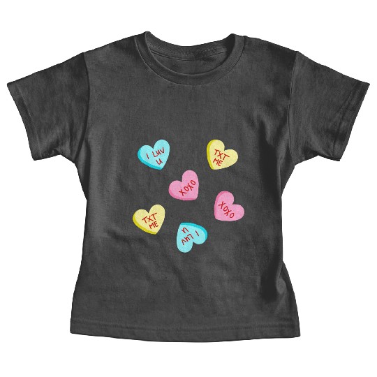 Sweet Candy Hearts Valentines Day Baby Tees