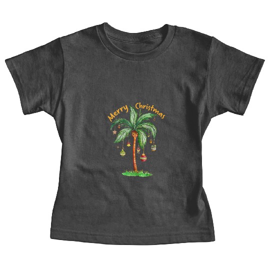 hristmas Palm Tree Baby Tees, Tropical Xmas Gift,