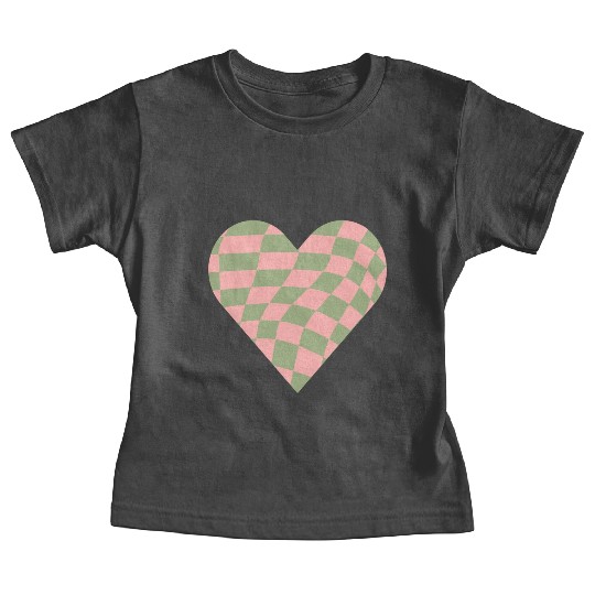 Checkered Heart Baby Tees