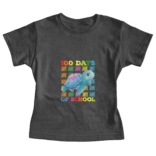 100 Days Of School Turtle Teacher Student Baby Tees
