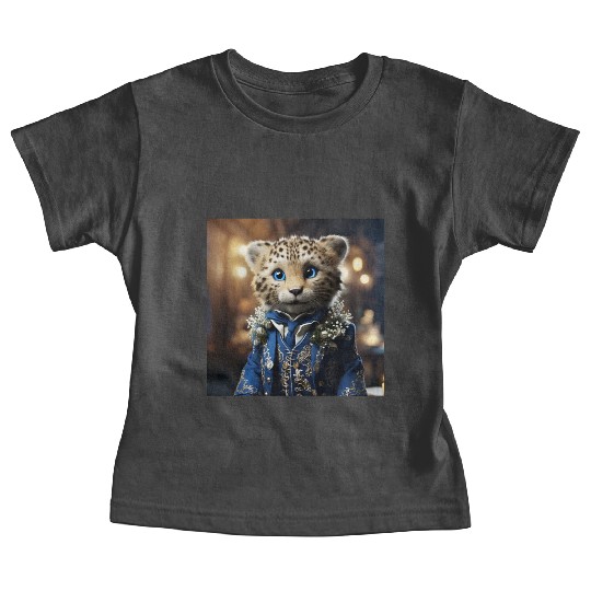 Cute Cheetah Cub Blue Eyes Tuxedo Cat Baby Tees