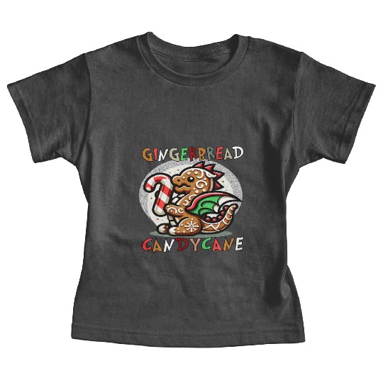 Gingerbread & Candy Cane - A Gingerbread Dragon Baby Tees