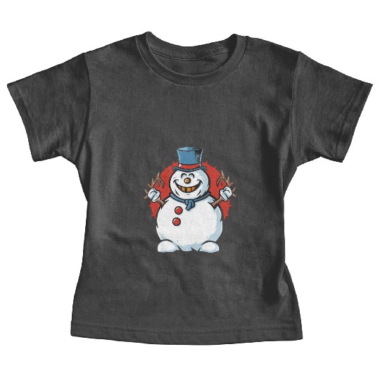 frosty snowman creepy Baby Tees