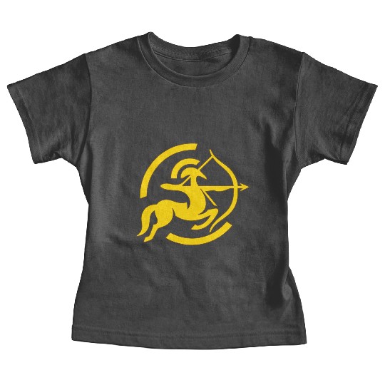 Zodiac Sagittarius Arc Icon Minimalistic Gold Baby Tees