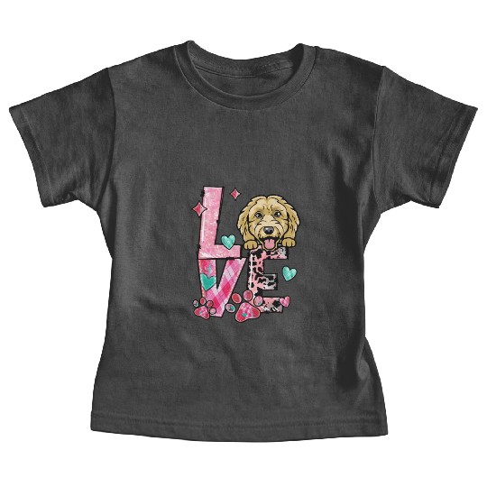 Doodle Dog I Love My Dog Valentines Day Baby Tees