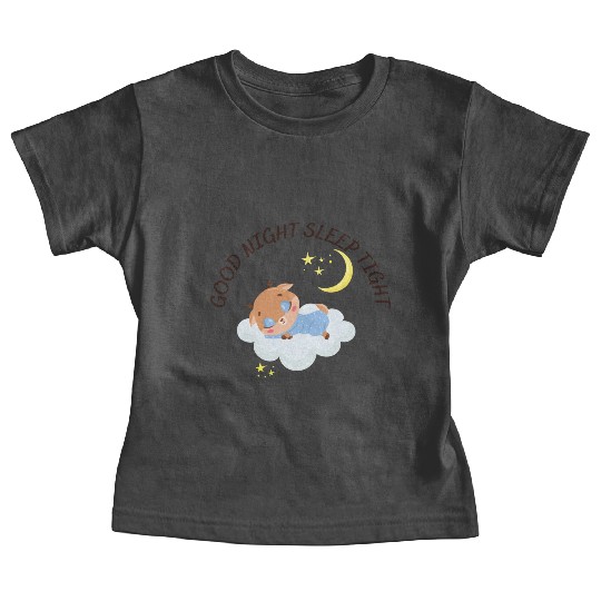 Sleeping Reindeer On A Clod Baby Tees
