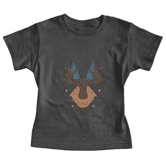 Moose Mountains Design Boho Style Vector 3 Colors Baby Tees