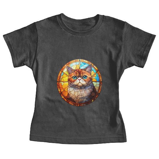 Exotic Shorthair cat in stained glass Baby Tees