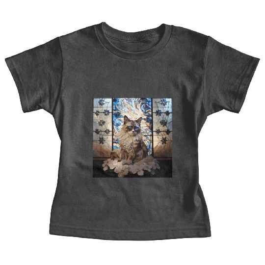 Ragdoll cat in stained glass Baby Tees
