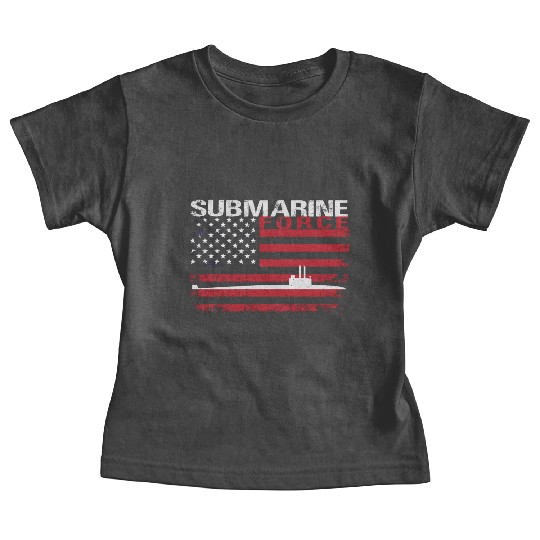 Submarine Force Usa Flag White Stars Baby Tees