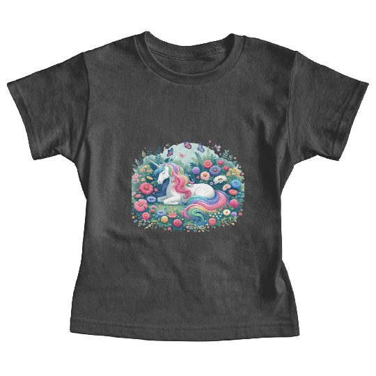Botanist Unicorn in a Magical Garden Baby Tees