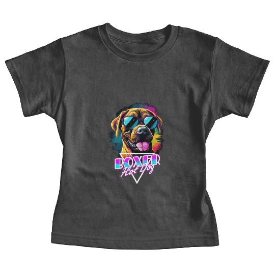 Retro Wave Boxer Hot Dog Baby Tees