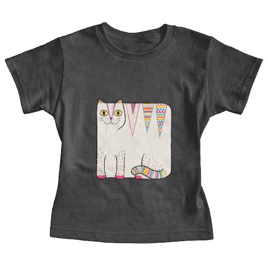 White Loaf Cat Baby Tees