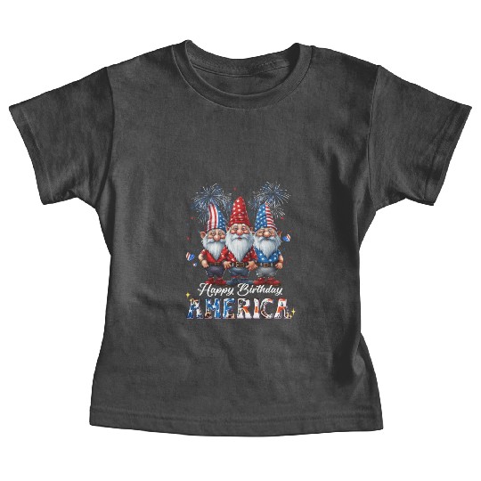 4Th Of July 2023 Usa Patriotic Gnomes Happy Americ Baby Tees