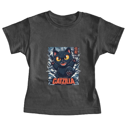 Kaiju Catzilla in Japan Tokyo Baby Tees