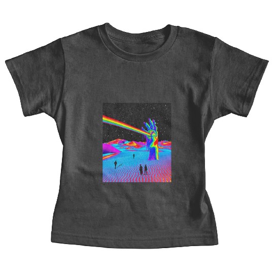 Rainbow In Galaxy Desert Night Retro Surrealism Baby Tees