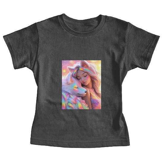 Rainbow Friends - White Wolf and Girl Baby Tees