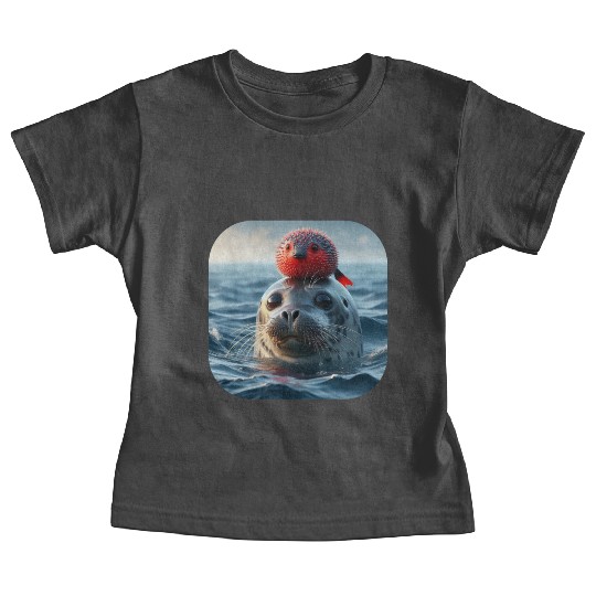 Seal and pufferfish friends from the ocean Baby Tees