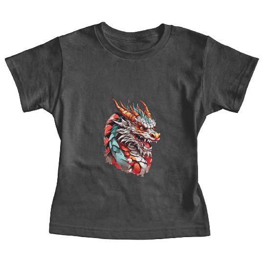 Chinese Dragon Head Baby Tees design