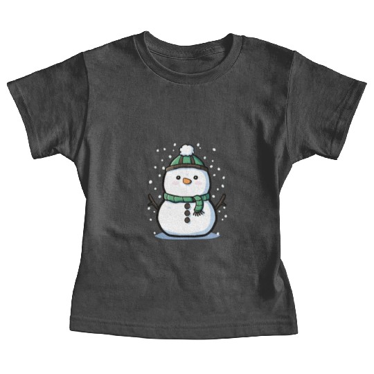 Christmas Holiday Pudgy Kawaii Snowman Baby Tees