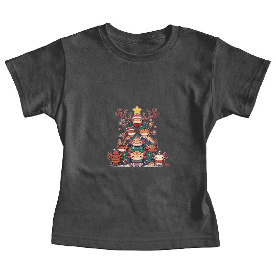 Axolotl Christmas Tree Merry Christmas Baby Tees