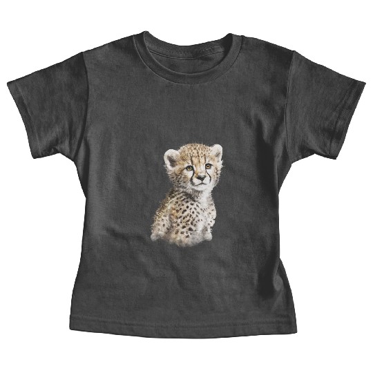 Baby Cheetah Cute Watercolor Painting Portrait Baby Tees