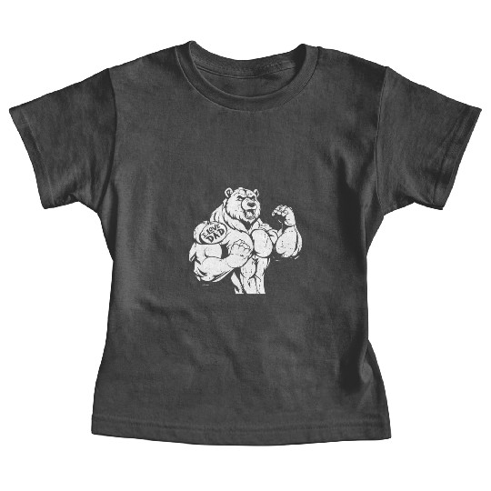 Brown Bear Biceps Tattoo I Love Dad Baby Tees